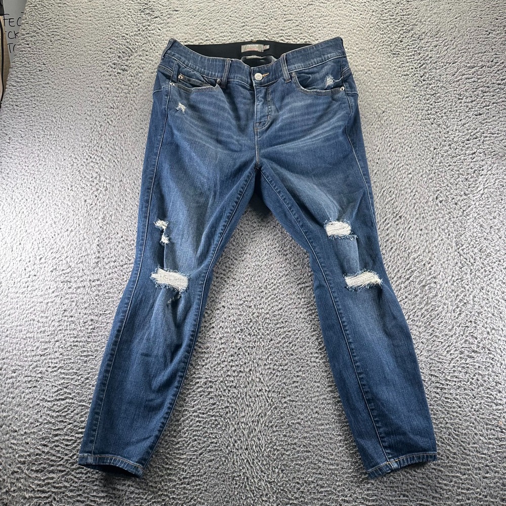 Torrid Feel The Fit Bombshell Jeans Women 16 Blue Cotton Denim Skinny Distressed